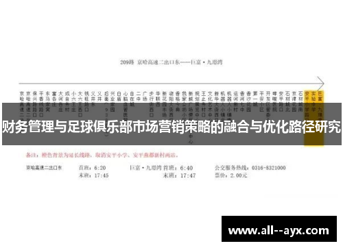 财务管理与足球俱乐部市场营销策略的融合与优化路径研究
