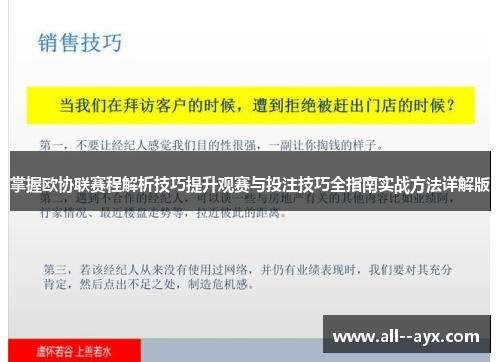 掌握欧协联赛程解析技巧提升观赛与投注技巧全指南实战方法详解版